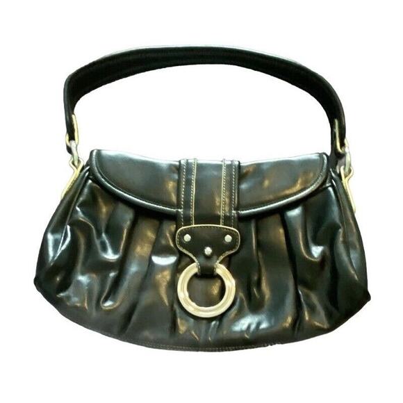 Black Purse Single Strap Snap Closure Vegan Dark Fairy Minimalist Grunge Goth - Picture 1 of 9